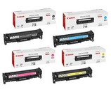 Set of 4 Canon 718 Black (2661B002AA), Cyan (2661B002AA), Magenta (2660B002AA) & Yellow (2659B002AA) Laser Toner Print Cartridges