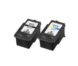 Set of 2 Compatible Canon PG-512 (2969B001AA) High Yield Black & CL-513 (2971B001AA) Tri-Colour Inkjet Print Cartridges