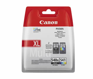 Set of 2 Canon PG-540XL (5222B005) Black + CL-541XL (5226B005) Tri-Colour High Yield Inkjet Print Cartridges