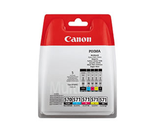 Set of 5 Canon PGI-550XL + CLI-551XL High Yield Black, Photo Black, Cyan, Magenta & Yellow Inkjet Print Cartridges