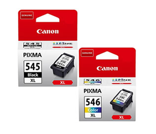 Set of 2 Canon PG-545XL (8286B001) High Yield Black + CL-546XL (8288B004) High Yield Tri-Colour Inkjet Print Cartridges
