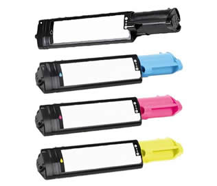 Set of 4 Compatible Dell Black (593-10067), Cyan (593-10061), Magenta (593-10062) & Yellow (593-10063) Laser Toner Print Cartridges
