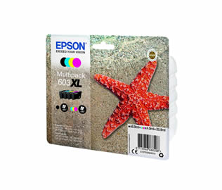 Set of 4 Epson 603XL (T03A640) High Yield Black (T03A140), Cyan (T03A240), Magenta (T03A340) & Yellow (T03A440) Inkjet Print Cartridges