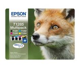 Set of 4 Epson T128540 (Fox) Standard Yield Black (T128140), Cyan (T128240), Magenta (T128340) & Yellow (T128440) Inkjet Print Cartridges