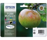 Set of 4 Epson T129540 (Apple) High Yield Black (T129140), Cyan (T129240), Magenta (T129340) & Yellow (T129440) Inkjet Print Cartridges
