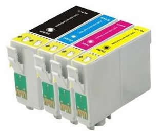 Set of 4 Compatible Epson T130SET40 (Stag) Extra High Yield Black (T130140), Cyan (T130240), Magenta (T130340) & Yellow (T130440) Inkjet Print Cartridges