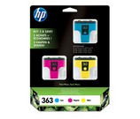 Set of 3 HP 363 (CB333EE) Cyan, Magenta & Yellow Inkjet Print Cartridges