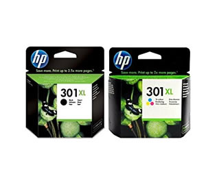 Set of 2 HP 301XL (CH563EE) High Yield Black & 301XL (CH564EE) Tri-Colour Inkjet Print Cartridges