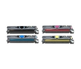 Set of 4 Compatible HP High Yield 122A Black (Q3960A), Cyan (Q3961A), Magenta (Q3963A) & Yellow (Q3962A) Laser Toner Print Cartridges