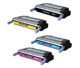 Set of 4 Compatible HP 644A Black (Q6460A), Cyan (Q6461A), Magenta (Q96463A) & Yellow (Q6462A) Laser Toner Print Cartridges