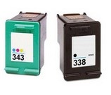 Set of 2 Compatible HP 338 + 343 (SD449EE) Black & Tri-Colour Inkjet Print Cartridges