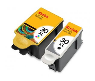 Set of 2 Kodak 30XL (3952363) Black + 30XL (3952371) Colour High Yield Inkjet Print Cartridges