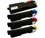 Set of 4 Compatible Kyocera TK-580 Black (1T02KT0NL0) , Cyan (1T02KTCNL0), Magenta (1T02KTBNL0) & Yellow (1T02KTANL0) Laser Toner Print Cartridges