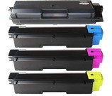 Set of 4 Compatible Kyocera TK-580 Black (1T02KT0NL0),Cyan (1T02KTCNL0), Magenta (1T02KTBNL0) & Yellow (1T02KTANL0) Laser Toner Print Cartridges