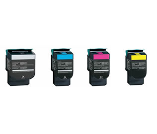 Set of 4 Compatible Lexmark 0C540H1SETG High Yield Black (0C540H1KG), Cyan (0C540H1CG), Magenta (0C540H1MG) & Yellow 0C540H1YG) Laser Toner Print Cartridges
