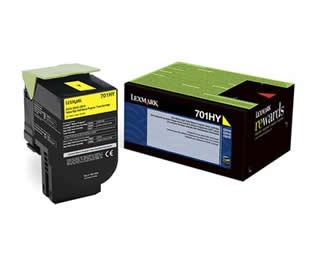 Lexmark 702H (70C2HY0) High Yield Yellow Laser Toner Print Cartridge
