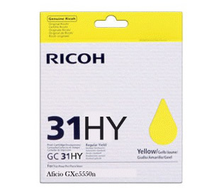 Ricoh GC31YH (405704) High Yield Yellow Gel Inkjet Print Cartridge