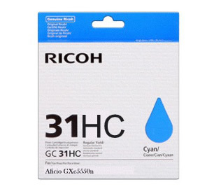 Ricoh GC31CH (405702) High Yield Cyan Gel Inkjet Print Cartridge