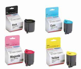 Set of 4 Xerox Black (106R01274), Cyan (106R01271), Magenta (106R01272) & Yellow (106R01273) Laser Toner Print Cartridges