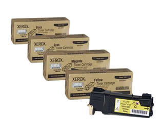 Set of 4 Xerox Black (106R01281), Cyan (106R01278), Magenta (106R01279) & Yellow (106R01280) Laser Toner Print Cartridges