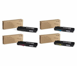 Set of 4 Xerox High Yield Black (106R02232), Cyan (106R02229), Magenta (106R02230) & Yellow (106R02231) Laser Toner Print Cartridges